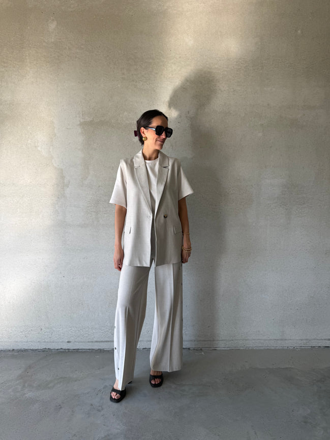 Denia Pants | Beige Melange