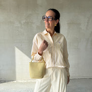 Feline Blouse | Yellow stripe