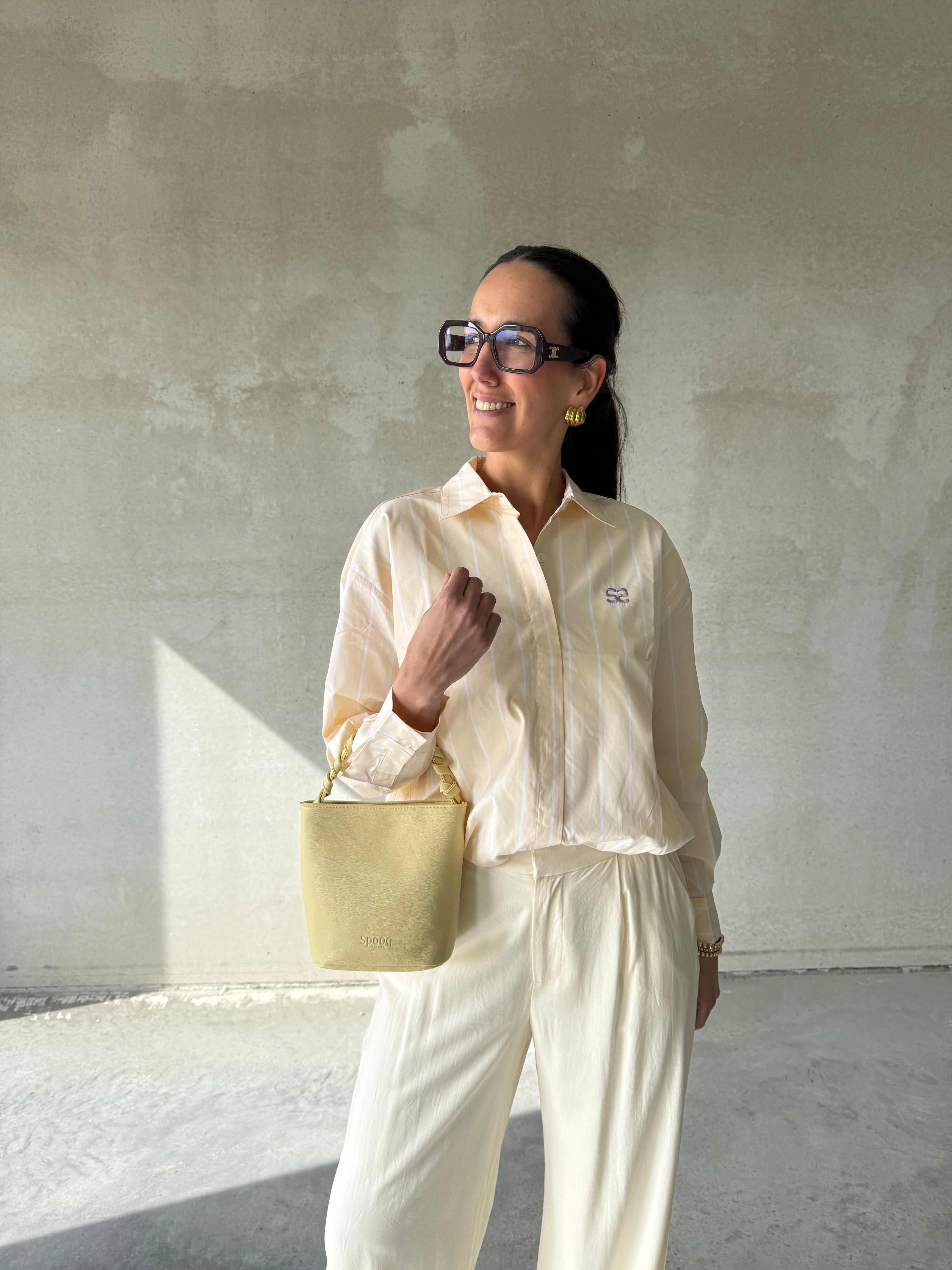 Feline Blouse | Yellow stripe