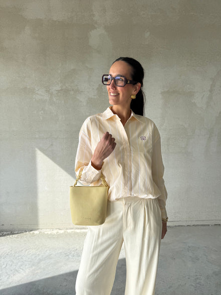 Feline Blouse | Yellow stripe