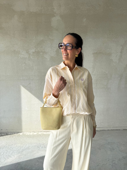 Feline Blouse | Yellow stripe