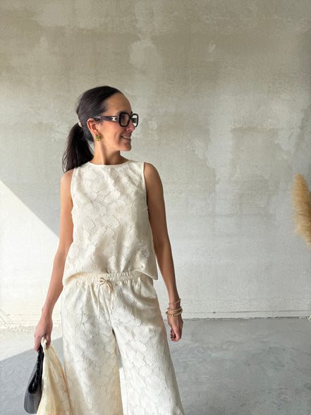 Gaia Top | Lace beige