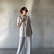 Denia Pants | Beige Melange