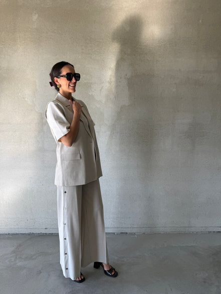 Denia Pants | Beige Melange