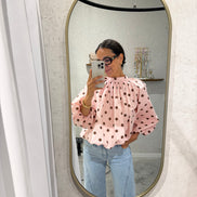 Polka dot blouse | Pink