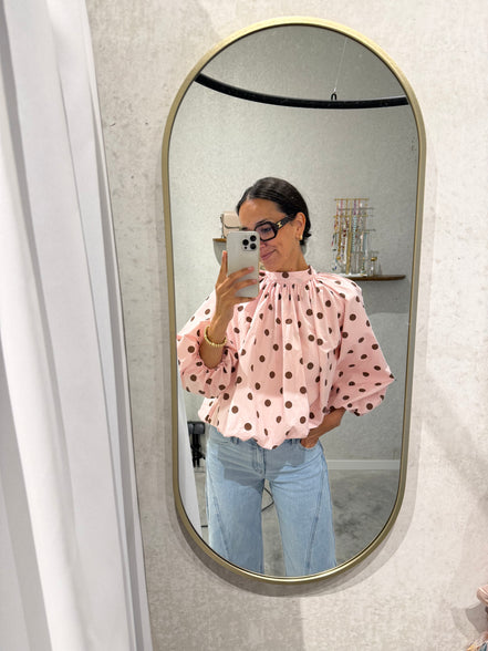 Polka dot blouse | Pink