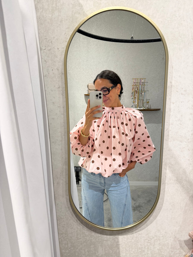 Polka dot blouse | Pink