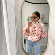 Polka dot blouse | Blue