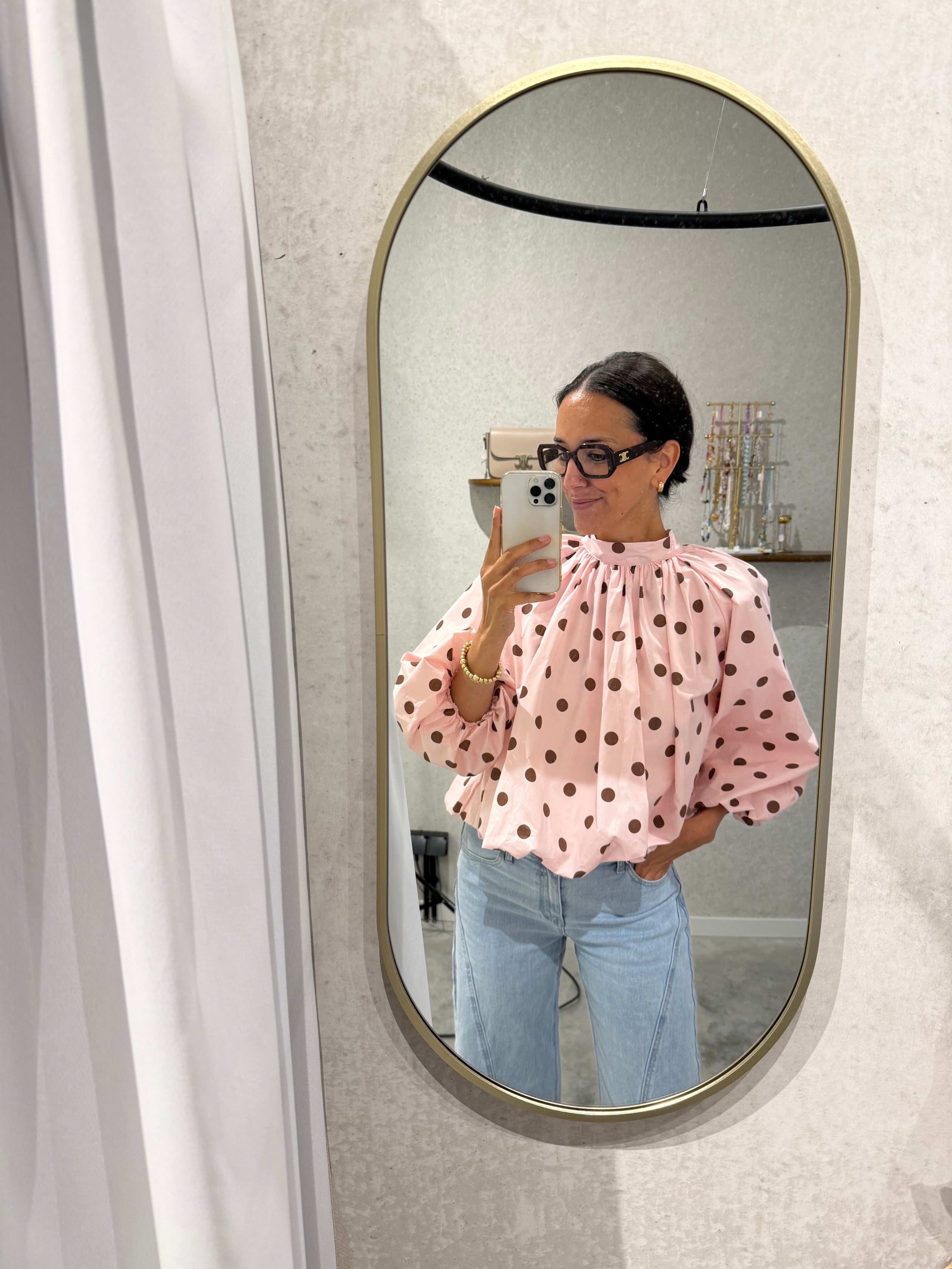 Polka dot blouse | Blue