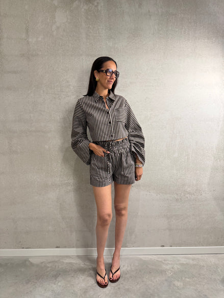 Ophelia Stripe short | Chocolate