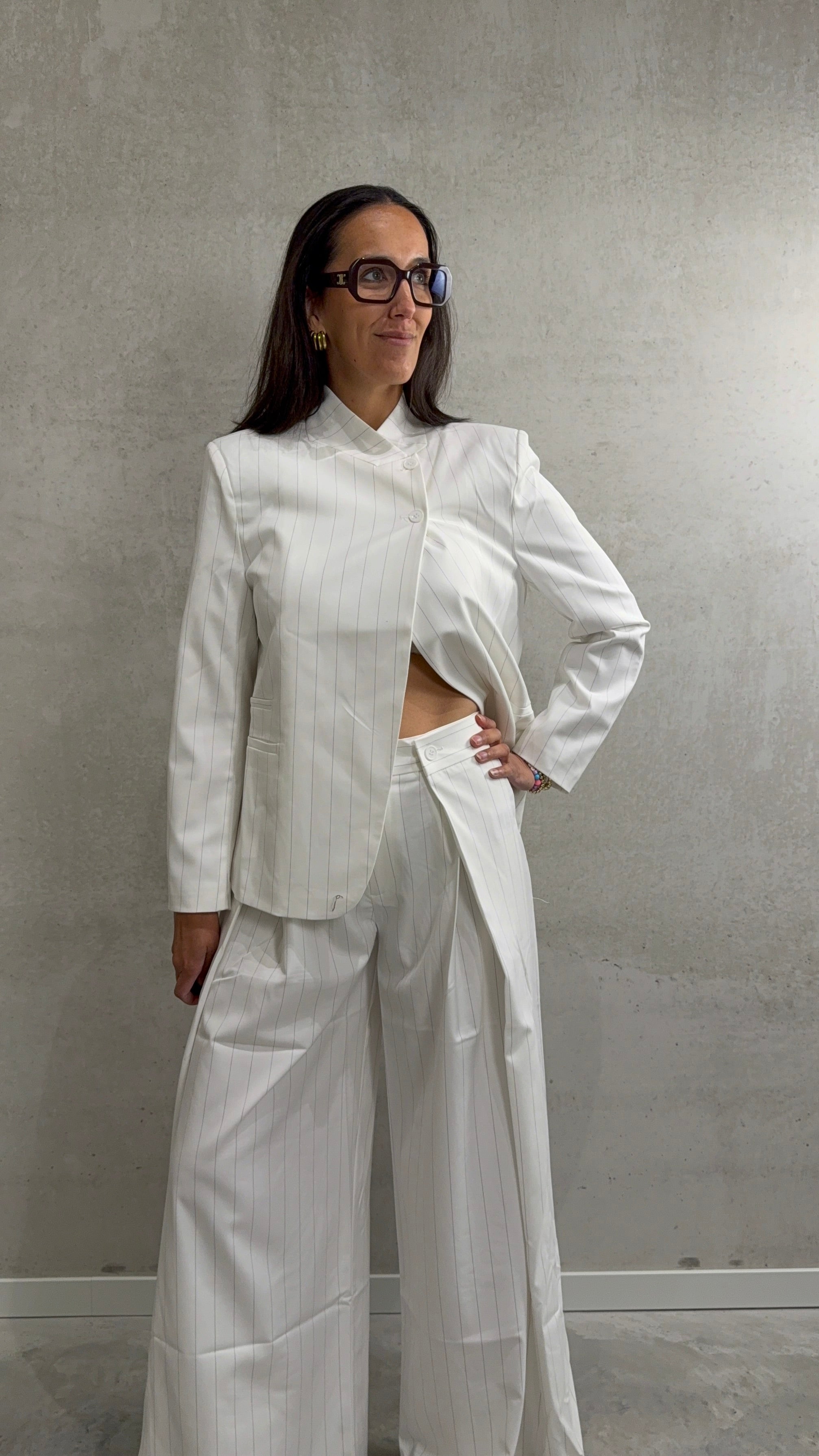 Iconic stripe blazer | white