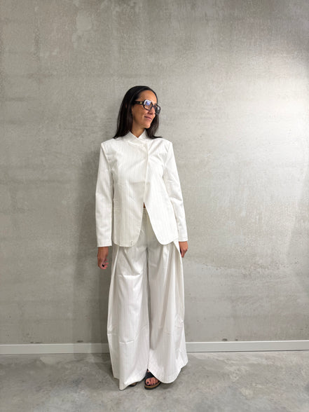 Iconic stripe blazer | white