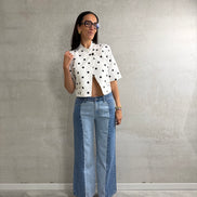 Vicky short sleeve blazer | Dots