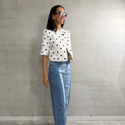 Vicky short sleeve blazer | Dots