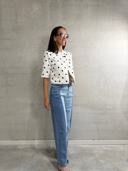 Vicky short sleeve blazer | Dots