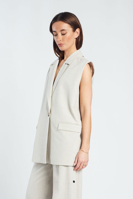 Quinn Gilet | Beige Melange